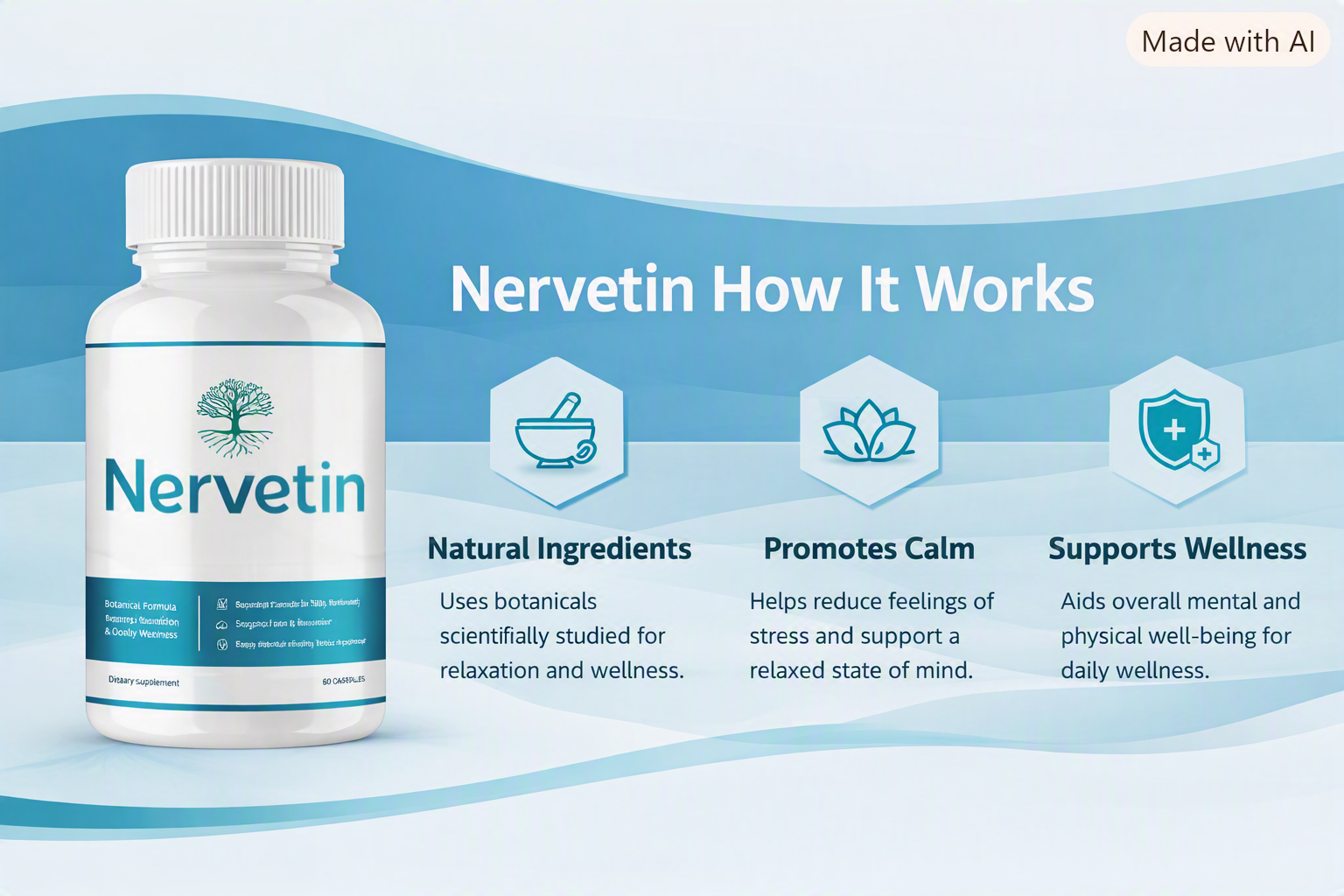 How Nervetin works: take daily, absorb, support, result